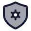 Shieldcog icon with duotone standard style