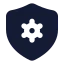 Shieldcog icon with solid standard style
