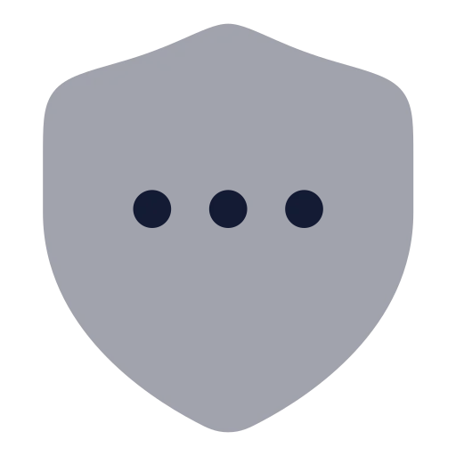 Shield Ellipsis Icon in Bulk Rounded style