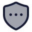 Shieldellipsis icon with duotone standard style