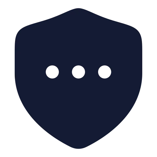 Shield Ellipsis Icon in Solid Rounded style