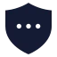 Shieldellipsis icon with solid sharp style