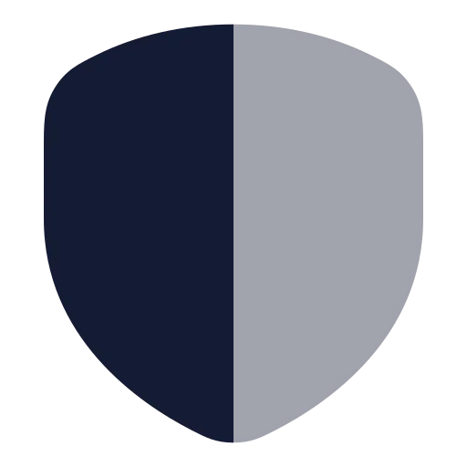 Shield Half Icon in Bulk Rounded style