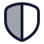 Shieldhalf icon with duotone rounded style