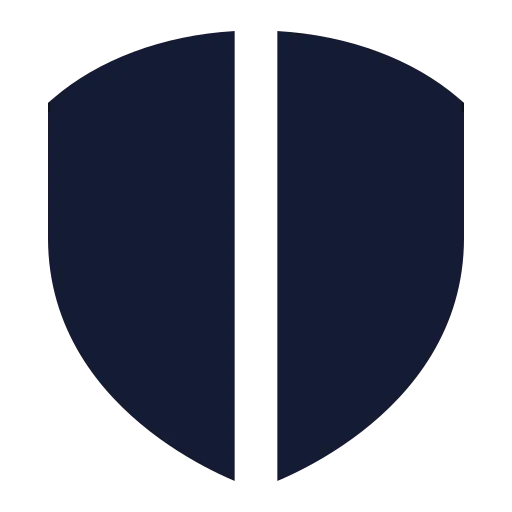 Shield Half Icon in Solid Sharp style