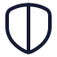 Shieldhalf icon with stroke rounded style