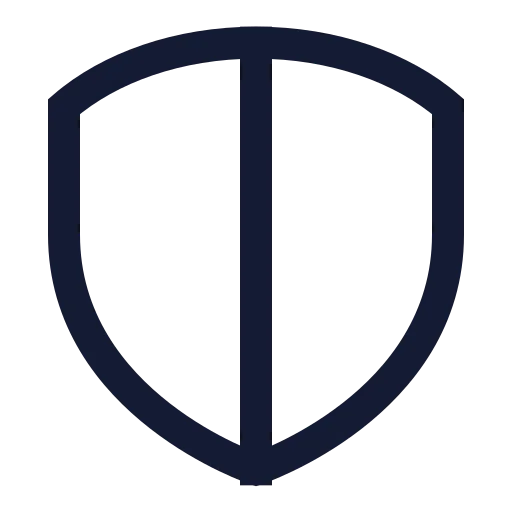 Shield Half Icon in Stroke Sharp style