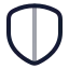 Shieldhalf icon with twotone rounded style