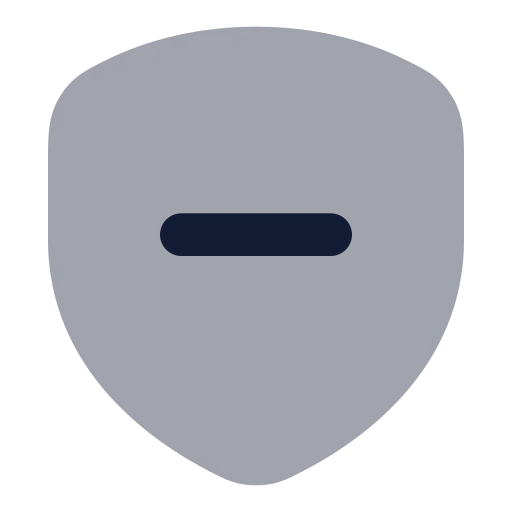 Shield Minus Icon in Bulk Rounded style
