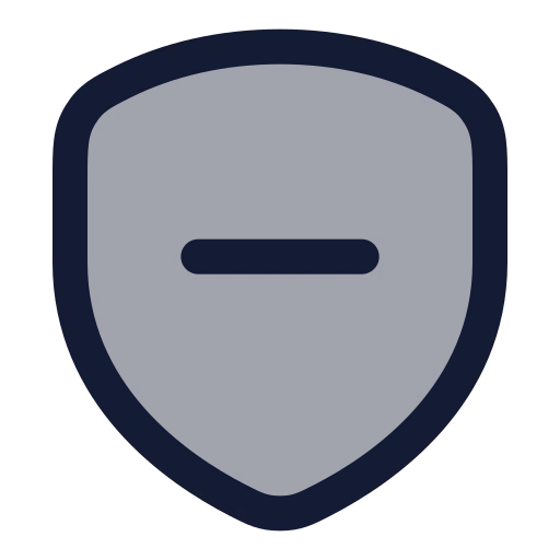 Shield Minus Icon in Duotone Rounded style