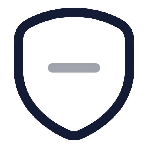 Shield Minus Icon in Twotone Rounded style