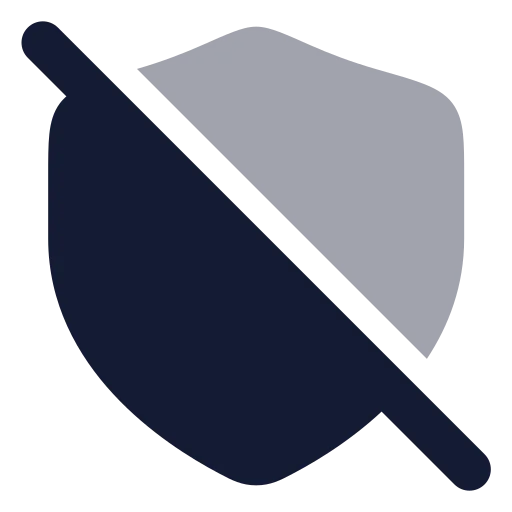 Shield Off Icon in Bulk Rounded style