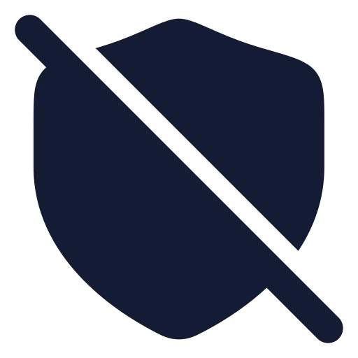 Shield Off Icon in Solid Rounded style