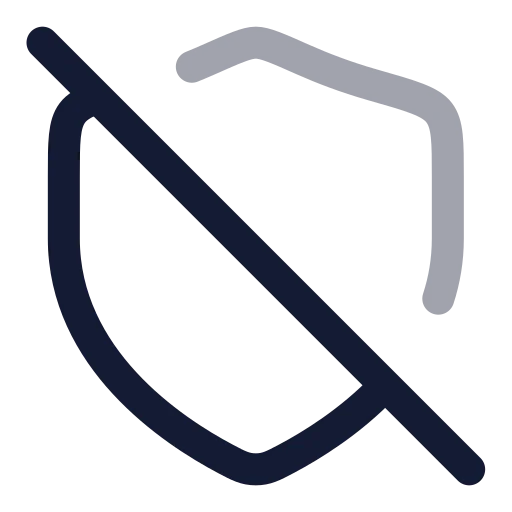 Shield Off Icon in Twotone Rounded style