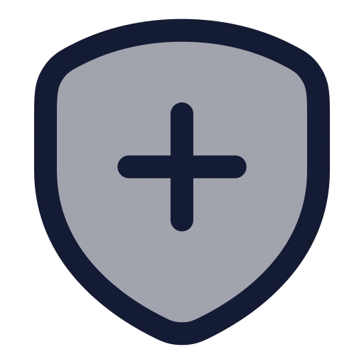 Shield Plus Icon in Duotone Rounded style