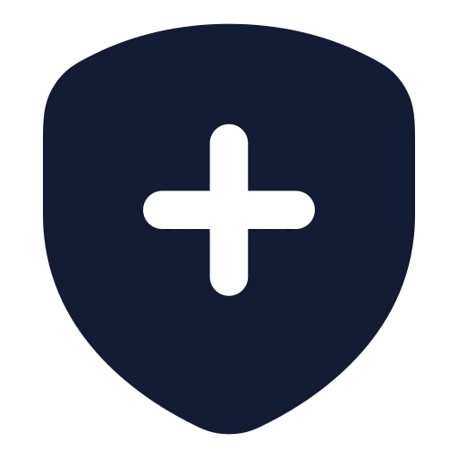 Shield Plus Icon in Solid Rounded style