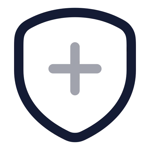 Shield Plus Icon in Twotone Rounded style