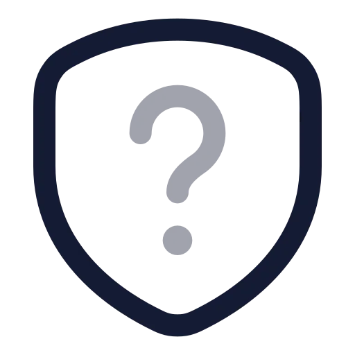 Shield Question Mark Icon in Twotone Rounded style