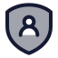 Shielduser icon with duotone standard style