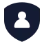 Shielduser icon with solid standard style