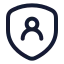 Shielduser icon with stroke rounded style