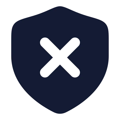 Shield X Icon in Solid Rounded style
