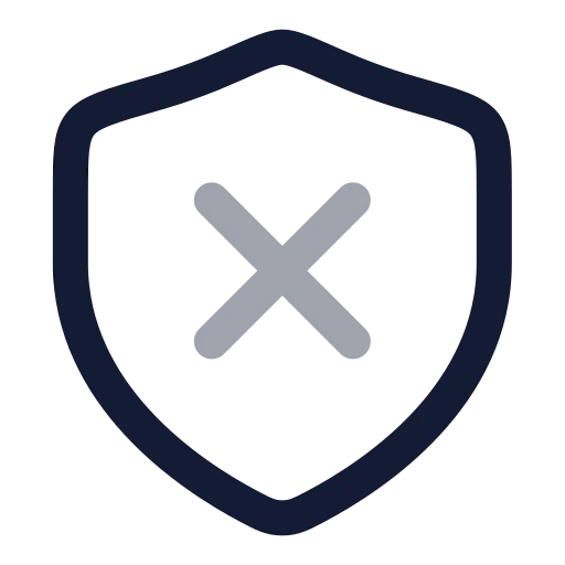 Shield X Icon in Twotone Rounded style