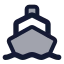 Ship icon with duotone standard style