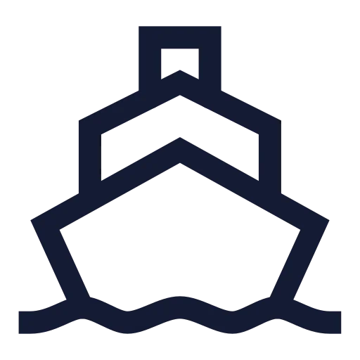 Ship Icon in Stroke Sharp style
