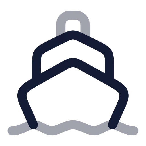 Ship Icon in Twotone Rounded style