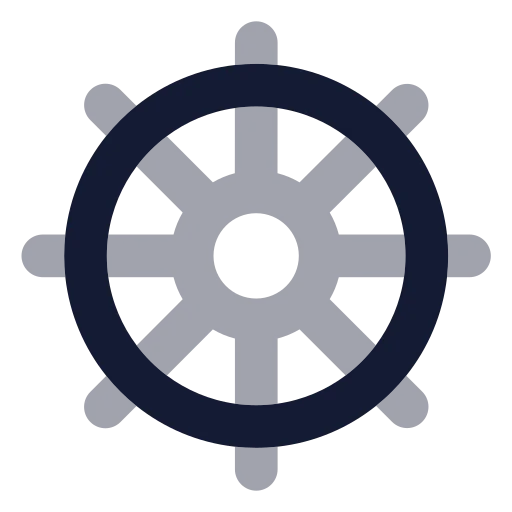 Ship Wheel Icon in Bulk Rounded style