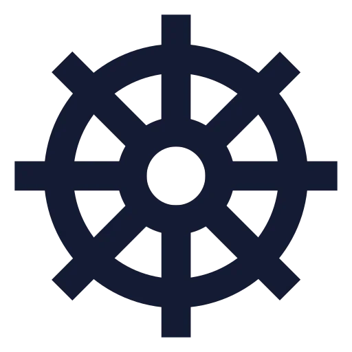Ship Wheel Icon in Solid Sharp style
