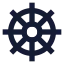 Shipwheel icon with solid sharp style