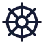 Shipwheel icon with stroke rounded style