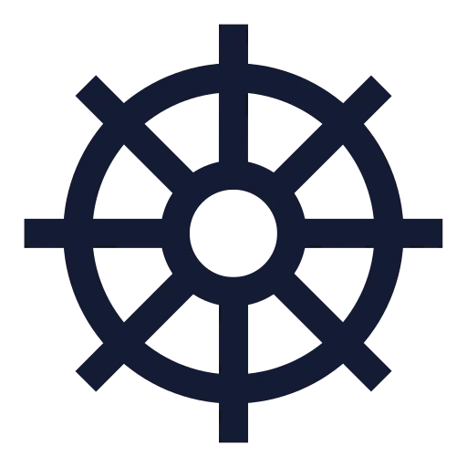 Ship Wheel Icon in Stroke Sharp style