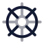 Shipwheel icon with twotone rounded style