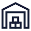 Shippingcenter icon with stroke sharp style