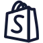 Shopify icon with stroke rounded style