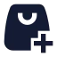 Shoppingbagadd icon with solid sharp style