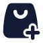 Shoppingbagadd icon with solid standard style