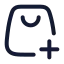 Shoppingbagadd icon with stroke rounded style