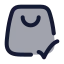 Shoppingbagcheck icon with duotone rounded style