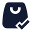 Shoppingbagcheck icon with solid sharp style