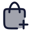 Shoppingbasketadd icon with duotone rounded style