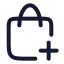 Shoppingbasketadd icon with stroke rounded style
