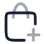 Shoppingbasketadd icon with twotone rounded style
