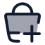 Shoppingbasketadd icon with duotone rounded style