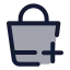 Shoppingbasketadd icon with duotone standard style