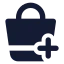 Shoppingbasketadd icon with solid standard style