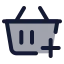 Shoppingbasketadd icon with duotone standard style